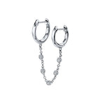 Stainless Steel Small Hoop Earrings Geometry Zircon Pendant Helix
