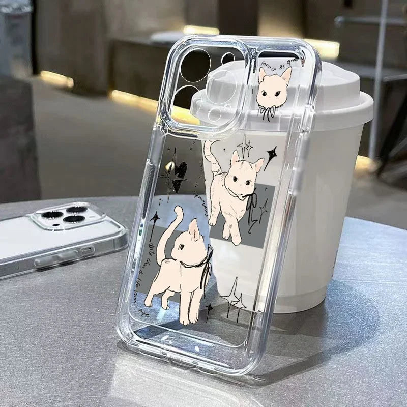 Cute Angel Animals Case for Samsung Galaxy A55 A35 A15 S24 S23 Ultra S22 FE