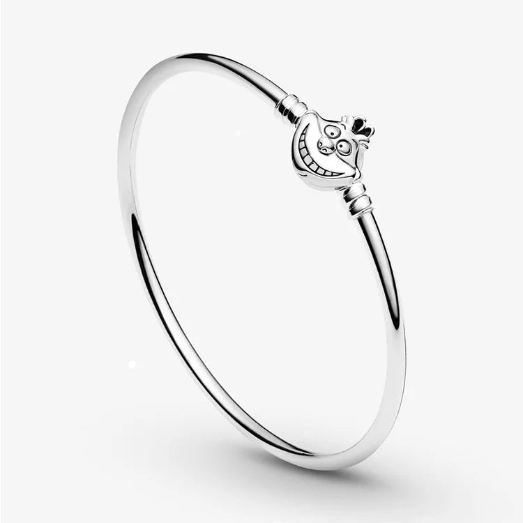 New 925 Silver Sparkling Heart to Heart Double Loop Leather Rope Weaving Bracelet Fashion DIY Charm Exquisite Jewelry Gift