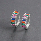 Fashion Stainless Steel Zircon Chain Hoop Earrings Helix Tragus