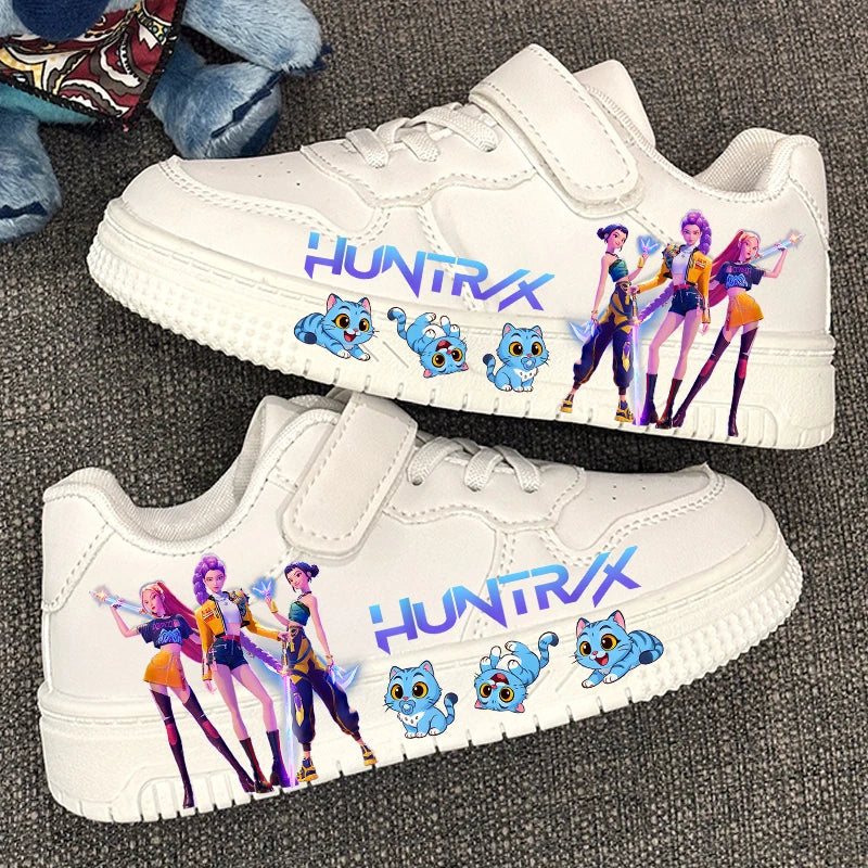 K-pop Girls Fashion White Trainers Student Anti-slip Breathable Sport Shoes