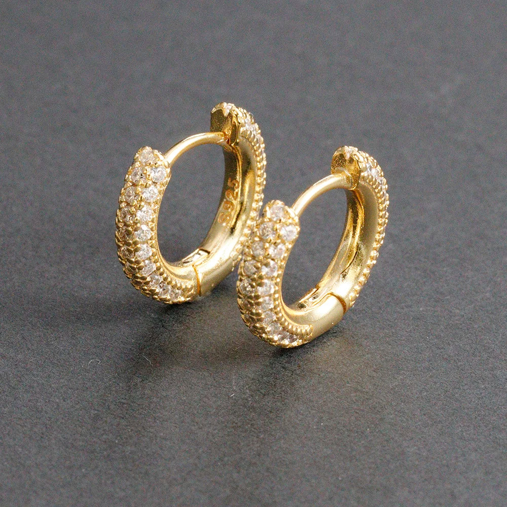 Fashion Stainless Steel Zircon Chain Hoop Earrings Helix Tragus