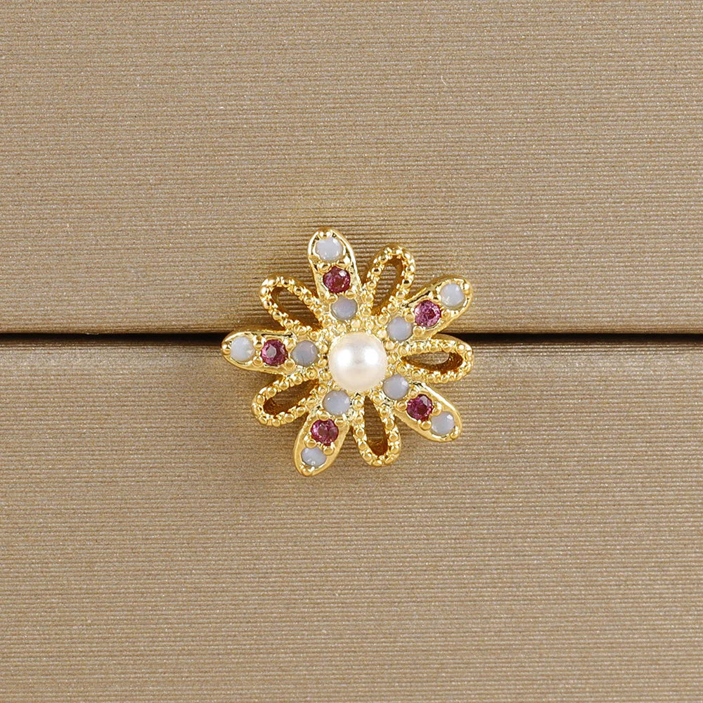 1PC Stainless Steel Mini Zircon Cross Stud Earrings Gold Helix Tragus