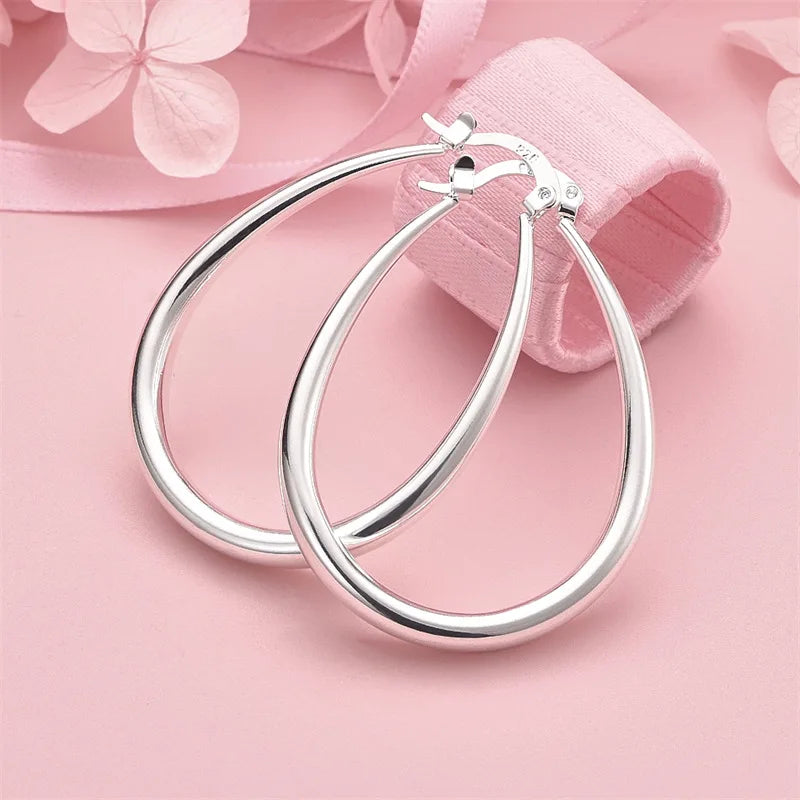 925 Sterling Silver Twist Earrings Women Charm Wedding Party Christmas Gift