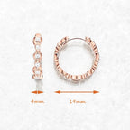 Rose Gold Creole Circles Hinged Hoop Earrings 925 Sterling Silver Glam