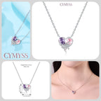 Original 925 Sterling Silver 18K Gold Heart Lock and Key Necklace Y-shaped Chain Necklace For Women Memorial Prayer Jewelry Gift