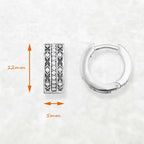 Creole Hoop Earrings Asiatic Ornament 925 Sterling Silver Ethnic Gift