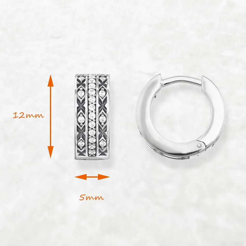 Creole Hoop Earrings Asiatic Ornament 925 Sterling Silver Ethnic Gift