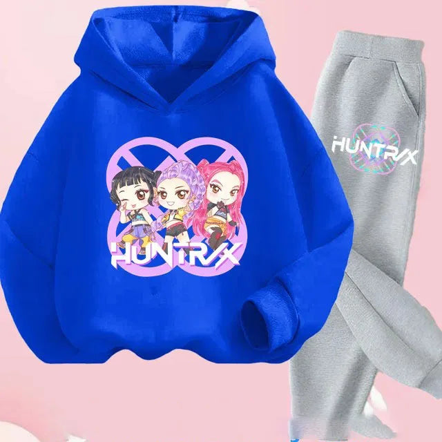 Toddler Girls Kpop Demon Hunters Fashion Hoodie & Sweatshirt Set Kids Suit