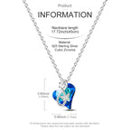 925 Sterling Silver Luminous Firefly Heart Shaped Zircon Pendant Necklace For Women Fashion Anniversary Birthday Jewelry Gifts