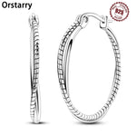 925 Sterling Silver Minimalist Staggered Circular Hoop Earrings Birthday Gift