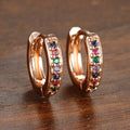 Simple Stainless Steel Huggie Small Hoop Earring 8mm Zirconia Piercing