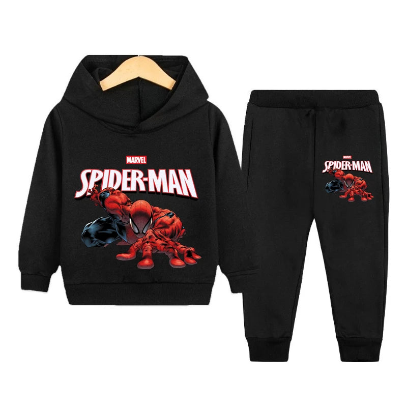 Kids Spiderman Printed Thin Sweatshirt & Sweatpants 2pcs Hooded Tracksuit