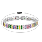 18cm Light Luxury Color Crystal Bracelet 925 Sterling Silver Women Fashion