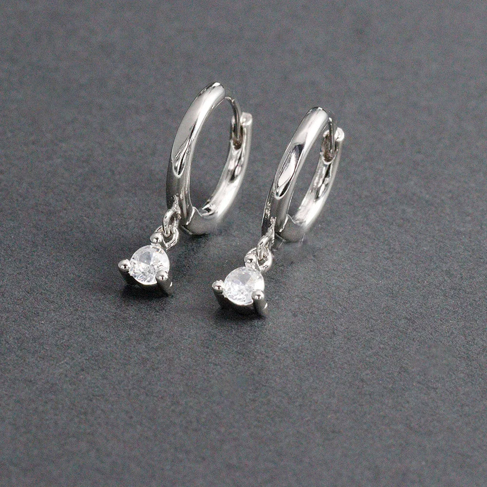 Fashion Stainless Steel Zircon Chain Hoop Earrings Helix Tragus