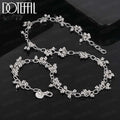 925 Sterling Silver Beaded Chain Necklace Korean Style Jewelry for Women