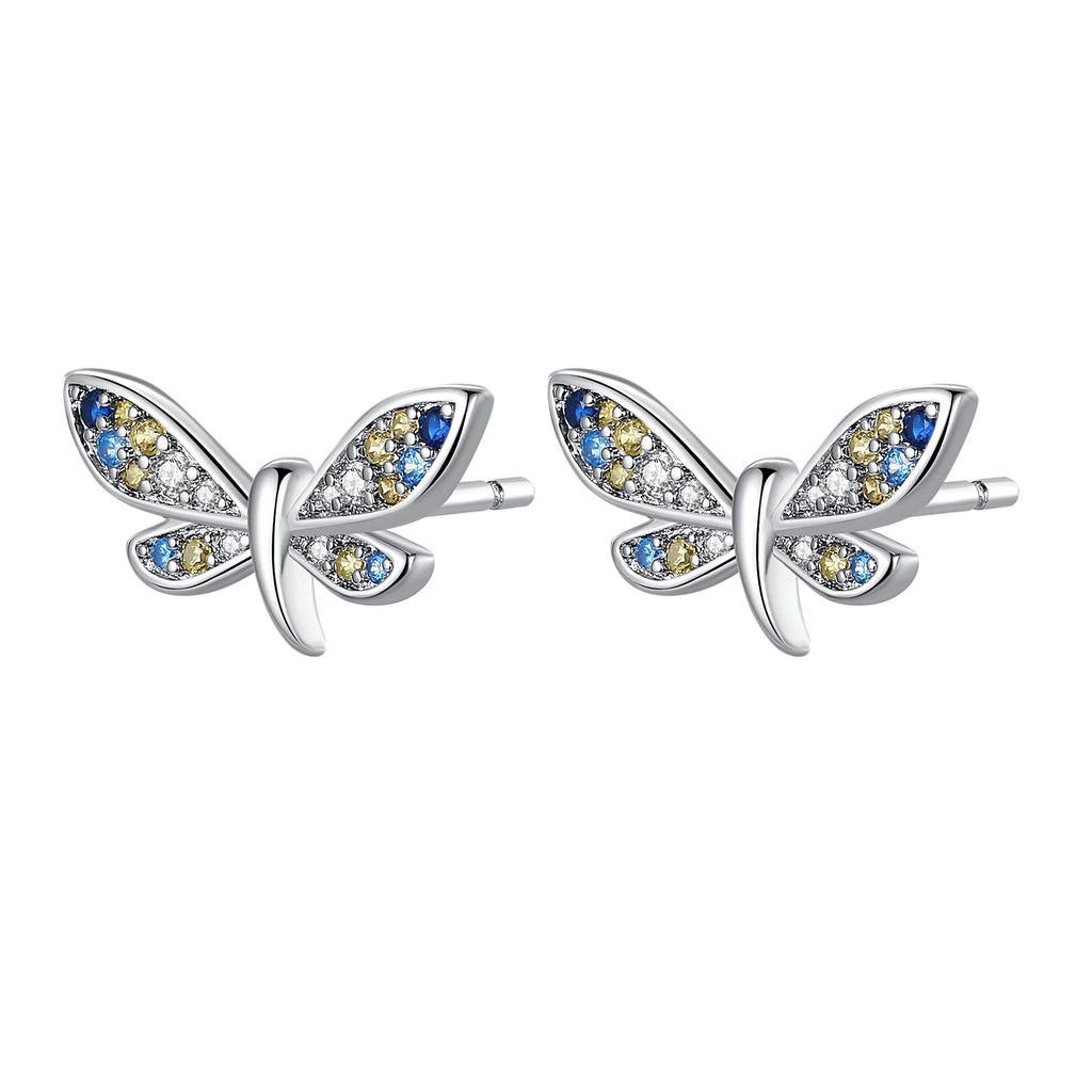 925 Sterling Silver Cute Bees Insects Stud Earrings Exquisite Birthday Gift