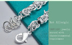 925 Sterling Silver Classic Circle Chain Bracelet Men Women Wedding Gift