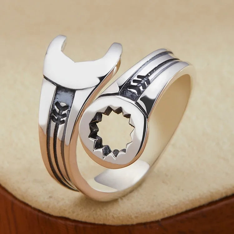 Wrench Adjustable Ring 925 Sterling Silver Fashion Men Women Luxury Accessories