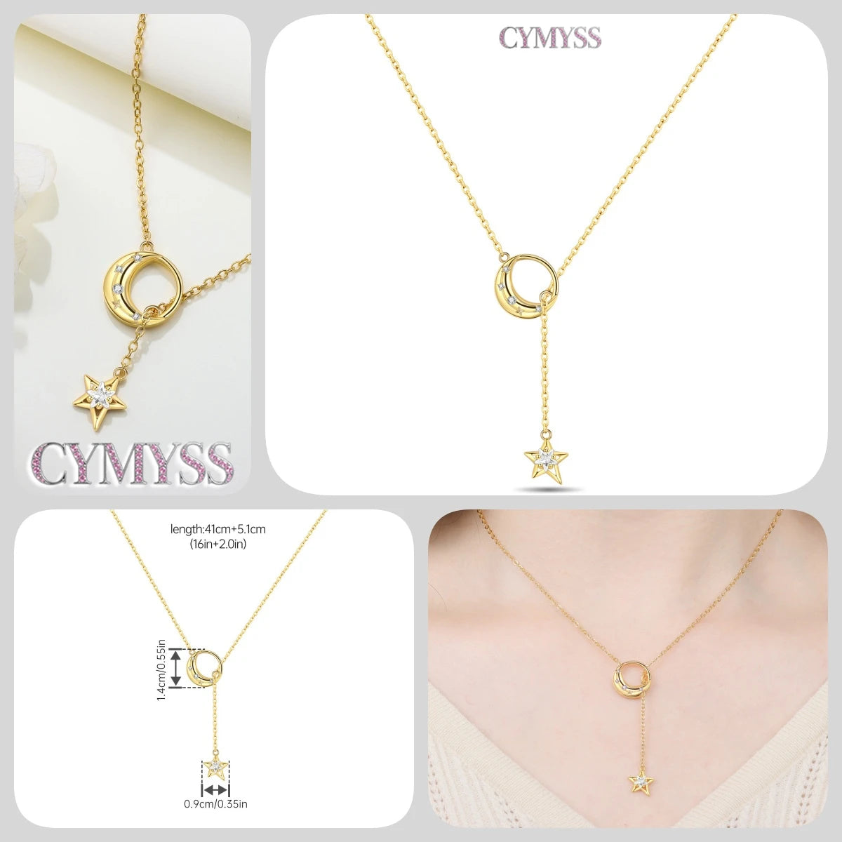 Original 925 Sterling Silver 18K Gold Heart Lock and Key Necklace Y-shaped Chain Necklace For Women Memorial Prayer Jewelry Gift