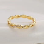 925 Sterling Silve Wedding Band Eternity Rings for Women Brilliant Round Zirconia Thin Elegant Female Fine Jewelry