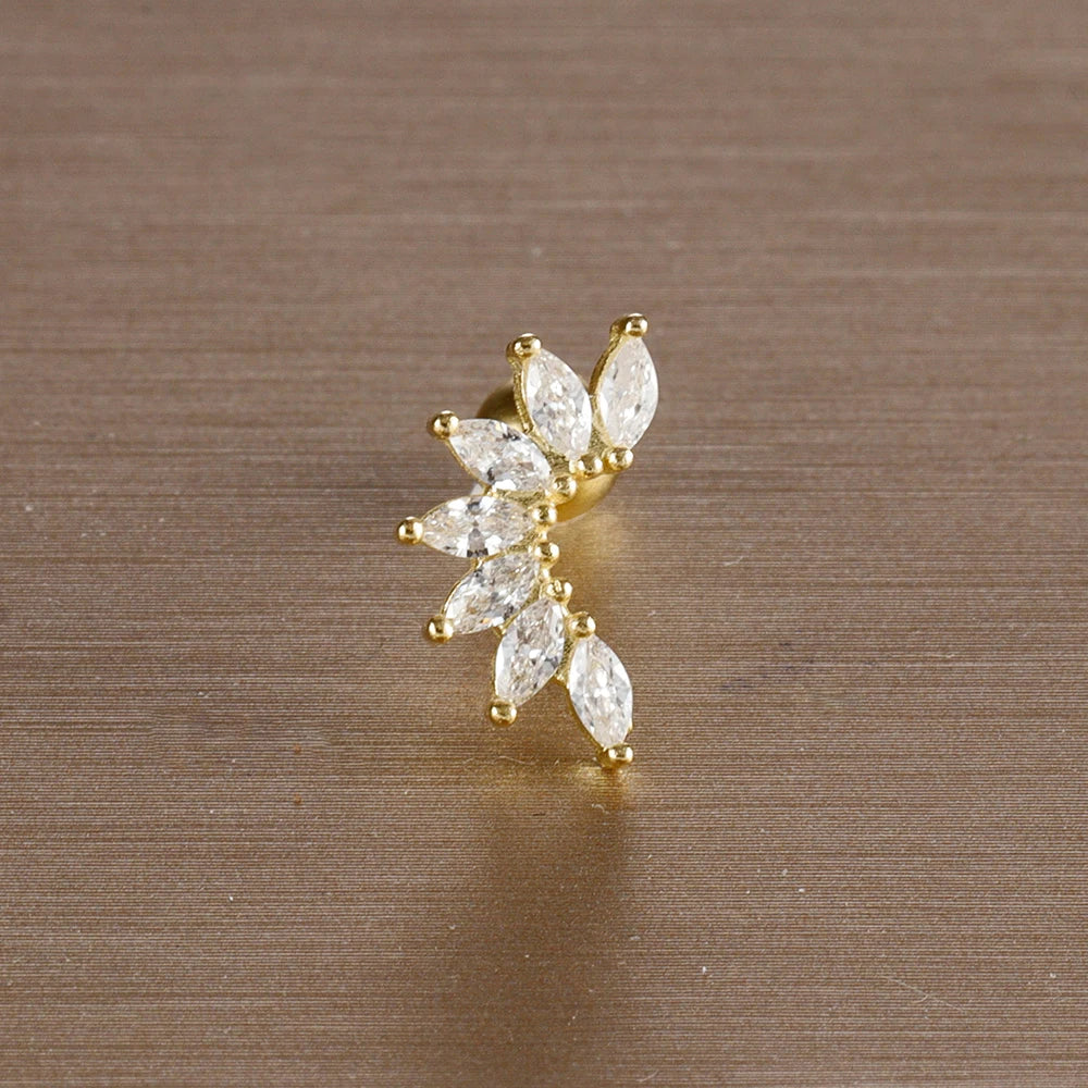 1PC 6 Styles Stainless Steel Mini Zircon Cartilage Piercing Stud