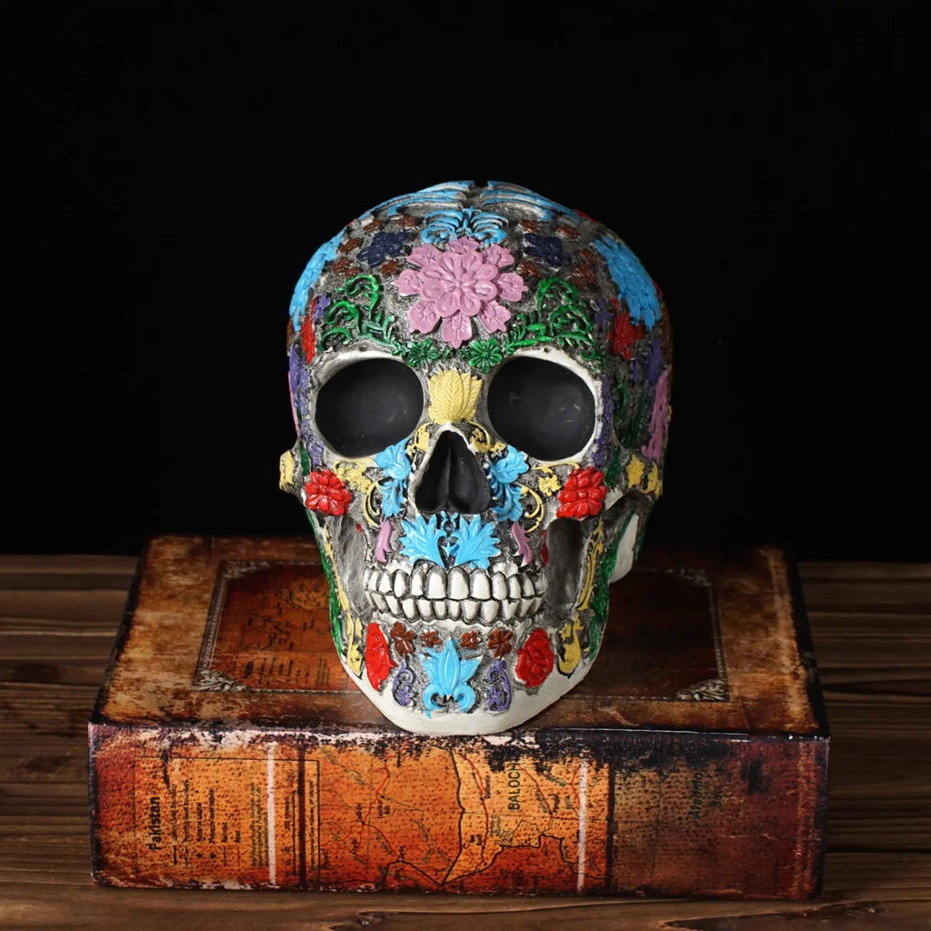 Creative Skull Sculpture Halloween Decoration Handmade Head Skeleton Statue Model