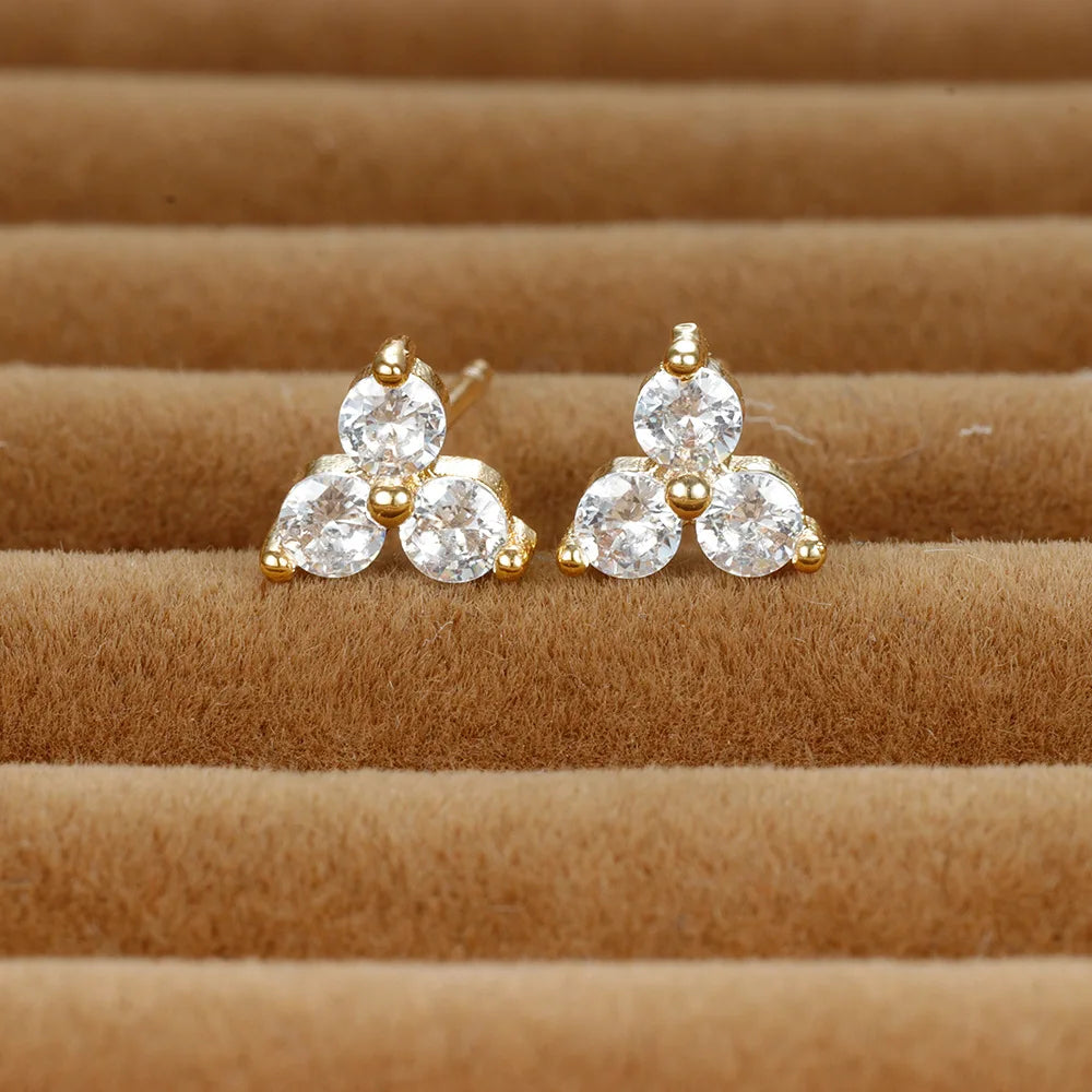 2023 Simple Crystal Zircon Small Hoop Earrings Disc Pendant Piercing