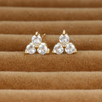 2023 Simple Crystal Zircon Small Hoop Earrings Disc Pendant Piercing