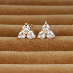 2023 Simple Crystal Zircon Small Hoop Earrings Disc Pendant Piercing