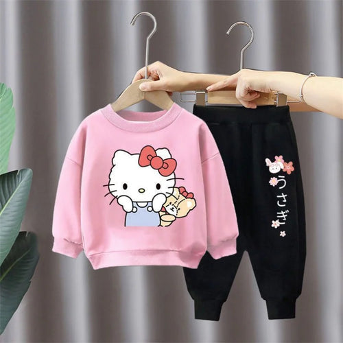 Sanrio Hello Kitty Boys and Girls Tracksuit Spring Autumn Clothing Set