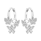 925 Sterling Silver Blue Iris Flower Drop Earrings Anniversary Jewellery Gift