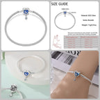 925 Silver 17-20CM Heart Pave Zirconia Original Bracelets Infinity Bracelet Fit DIY Charms Bead Birthday Jewelry Gifts Hot Sale