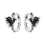 925 Sterling Silver Animal Plant Green Zircon Circle Hoop Earrings Jewellery
