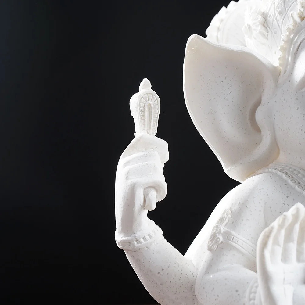 Sandstone Indian Ganesha Elephant God Statue Religious Hindu Feng Shui Buddha Sculpture
