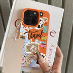 Travel Collage Lychee Case for iPhone 17 16 15 14 13 12 Pro Max