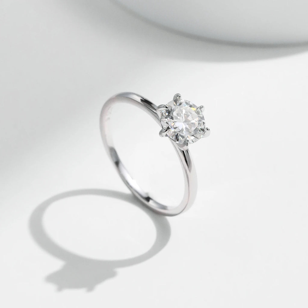 MODIAN 1CT Moissanite Lab Diamond Ring For Women 925 Sterling Silver Wedding Engagement Platinum Plated Fine Jewelry