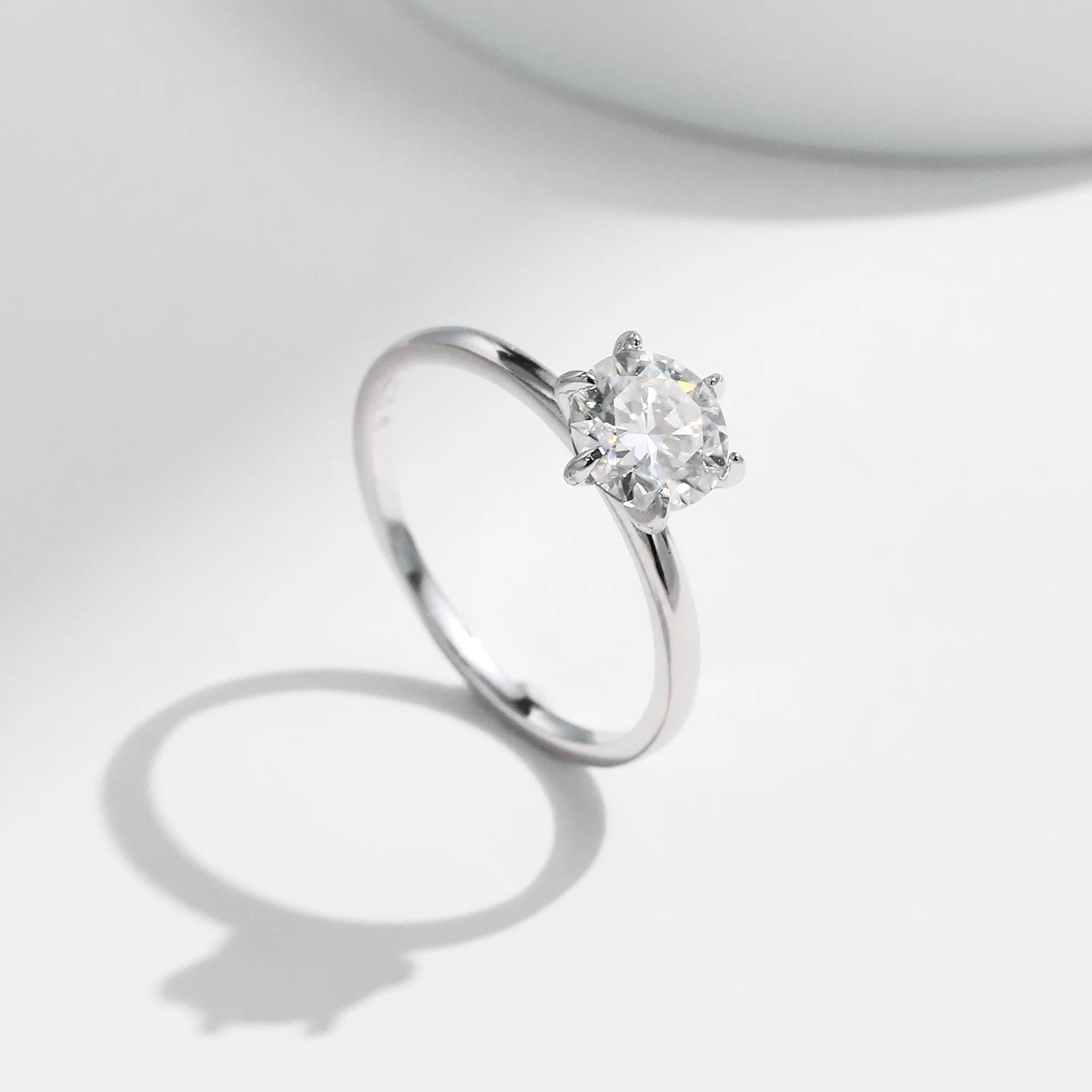 MODIAN 1CT Moissanite Lab Diamond Ring For Women 925 Sterling Silver Wedding Engagement Platinum Plated Fine Jewelry