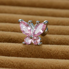 1PC Stainless Steel Tragus Helix Butterfly Piercing Earrings Pink