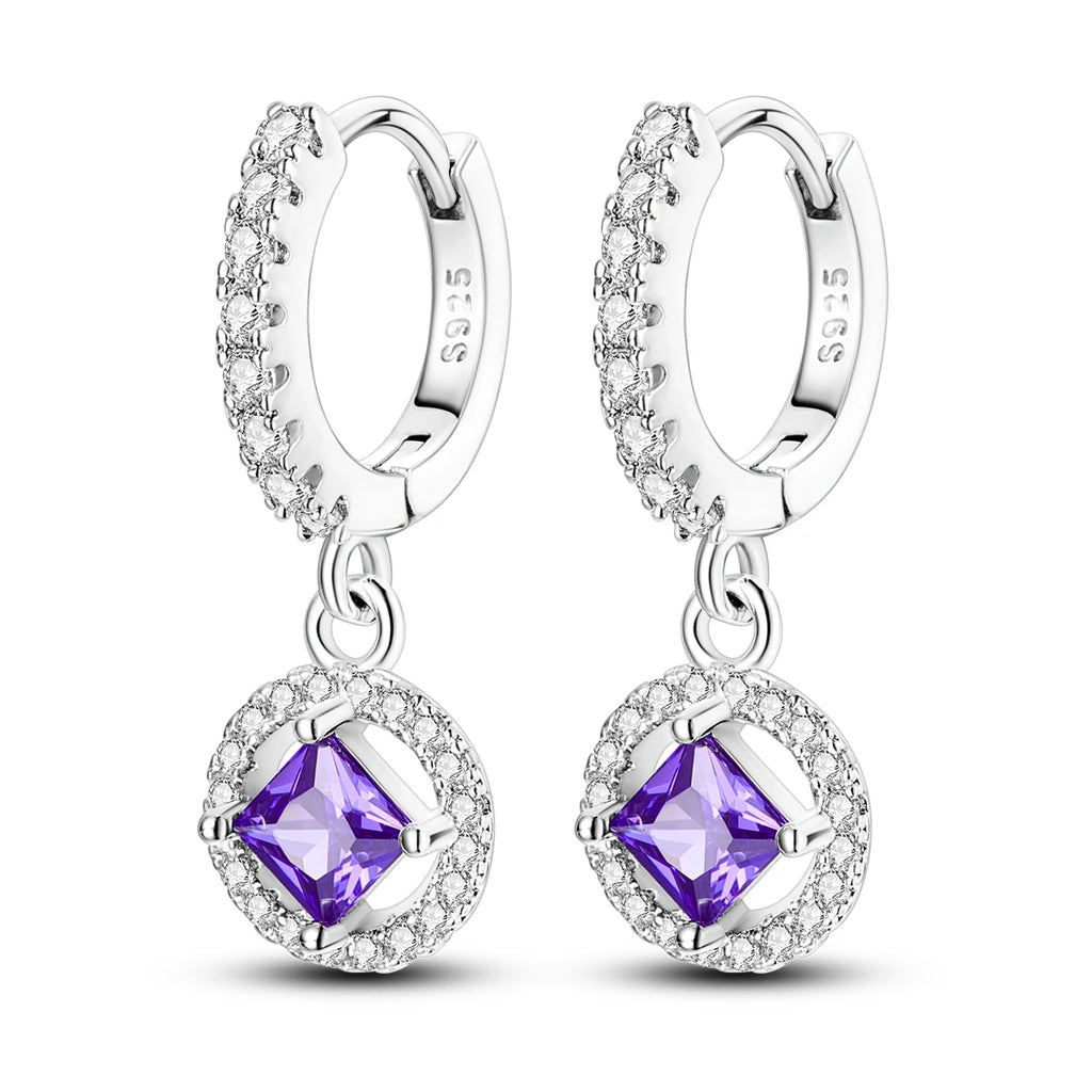 925 Sterling Silver Personality Asymmetric Drop Earrings Versatile Jewellery