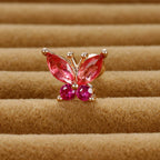 1PC Stainless Steel Tragus Helix Butterfly Piercing Earrings Pink