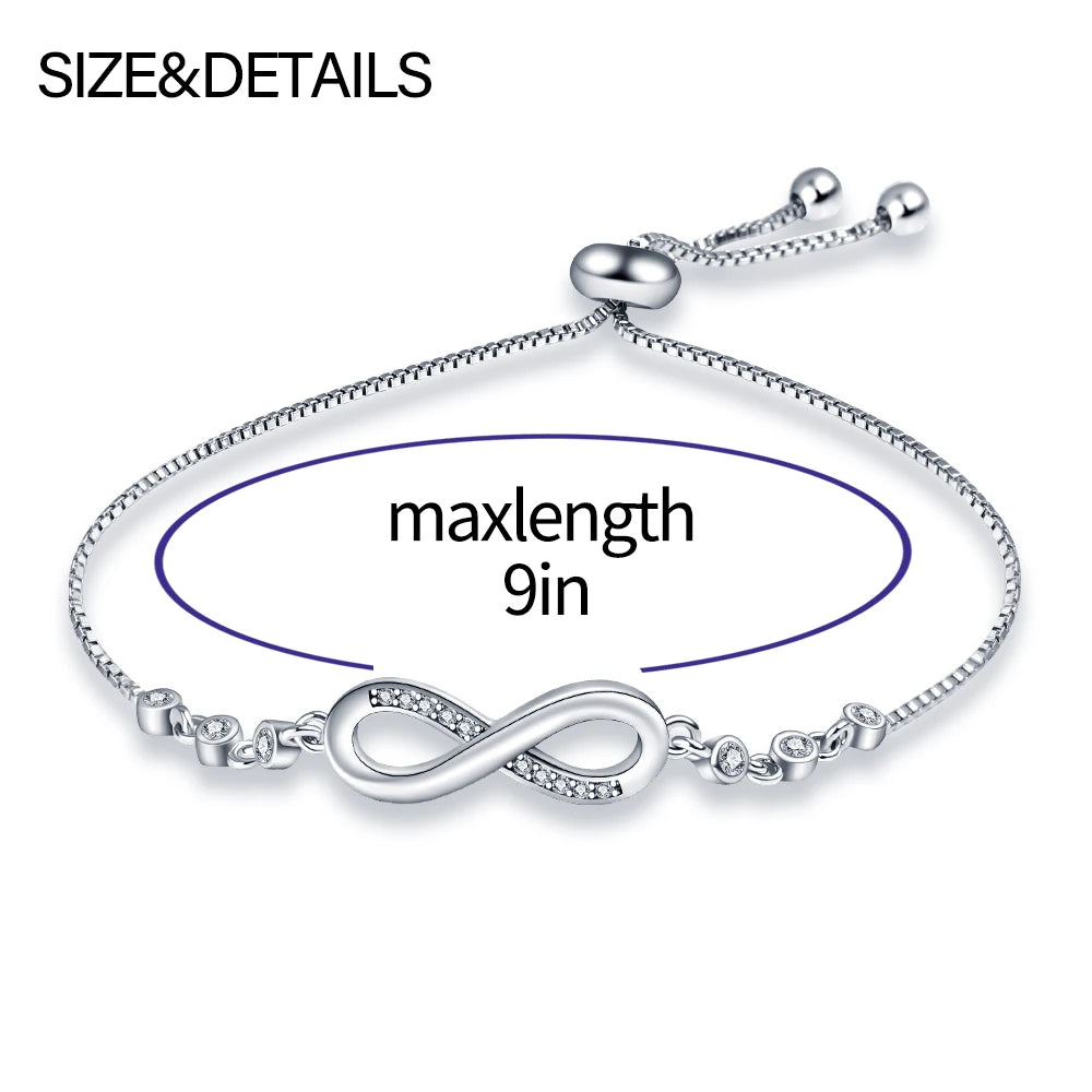 Bracelet Original 925 Silver Lucky Symbol Zircon Bracelet Luxury Jewelry For Woman Romantic Valentine's Day Jewelry Gifts