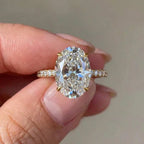 925 Sterling Silver Zircon Gorgeous Shiny Oval Stone Ring Engagement Wedding Luxury Fine Jewellery