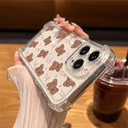 Little Bear Bow Clear Case for iPhone 17 16 15 14 13 12 Pro Max