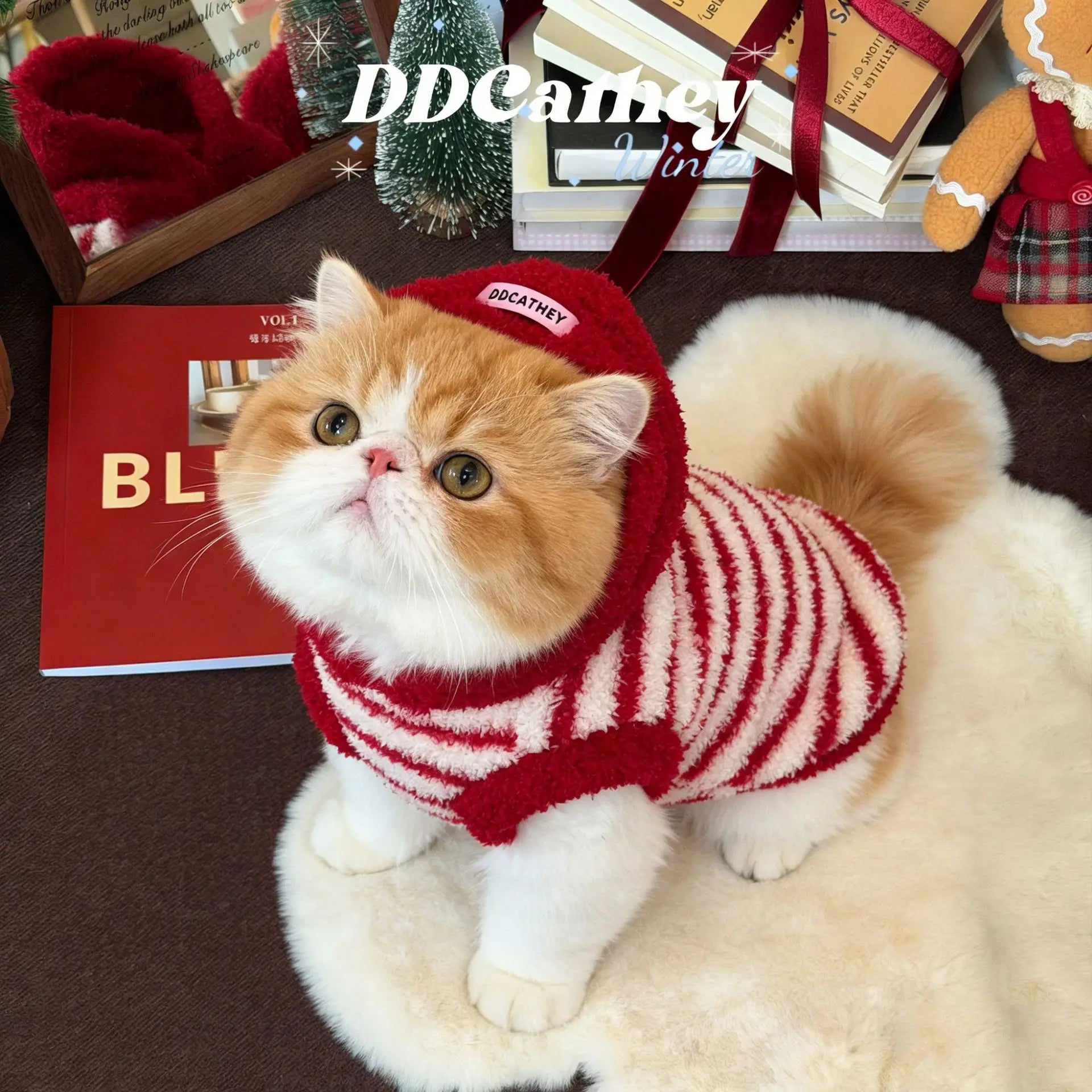Red Striped Hoodie Vest Pet Summer Clothes Sleeveless Dog T-Shirt Puppy Coat