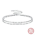ORSA JEWELS 925 Sterling Silver Women's Bracelet Double Layer Water Ware with Satellite Chain Bracelet Elegance Jewelry SB131
