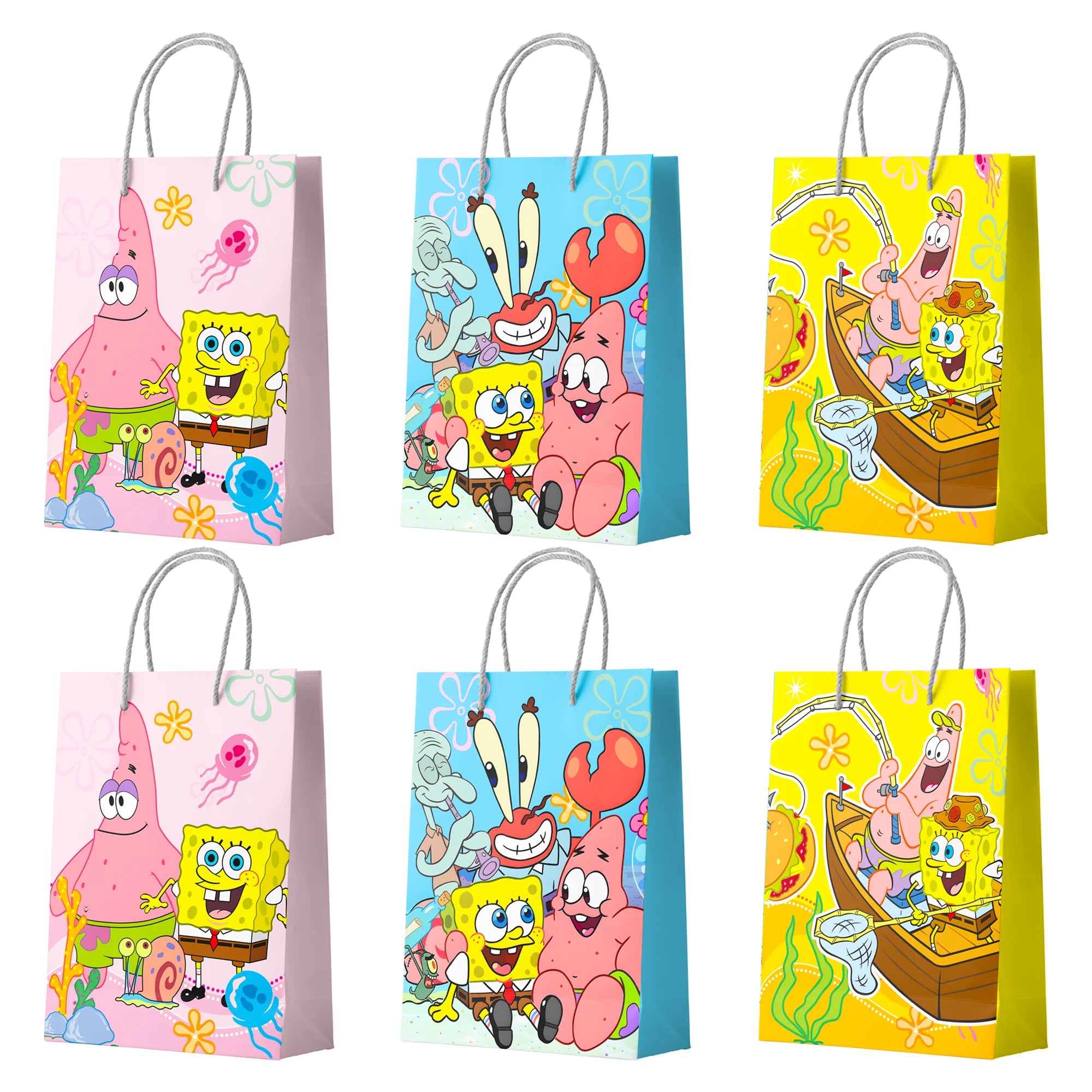 Spongebob Birthday Party Treat Bags Paper Gift Bags Party - Ship from UK