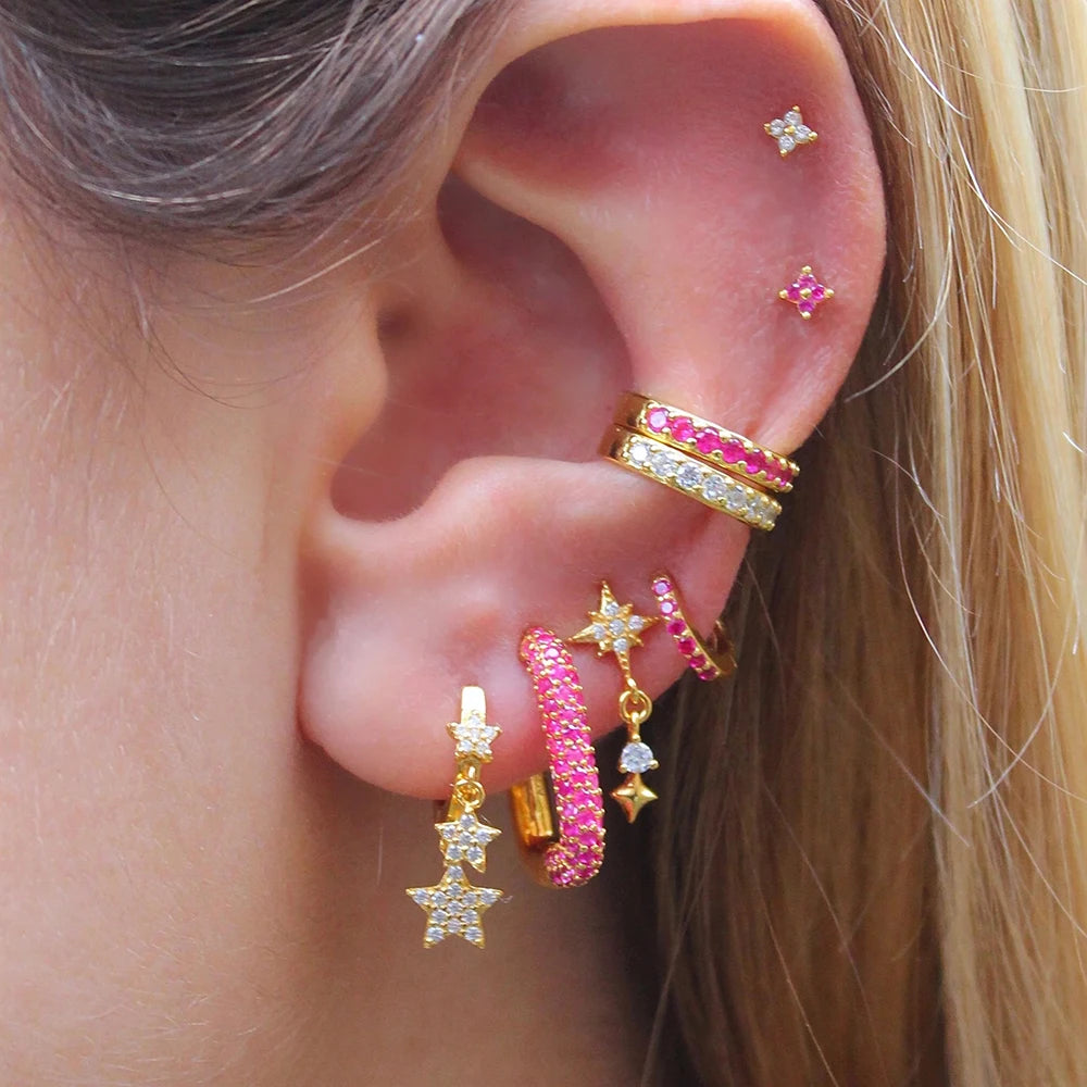 1PC Simple Metal Crystal Ear Cuff Non Piercing Fake Cartilage Clip