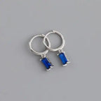 New Stainless Steel Cubic Zirconia Hoop Earrings Small Pendant