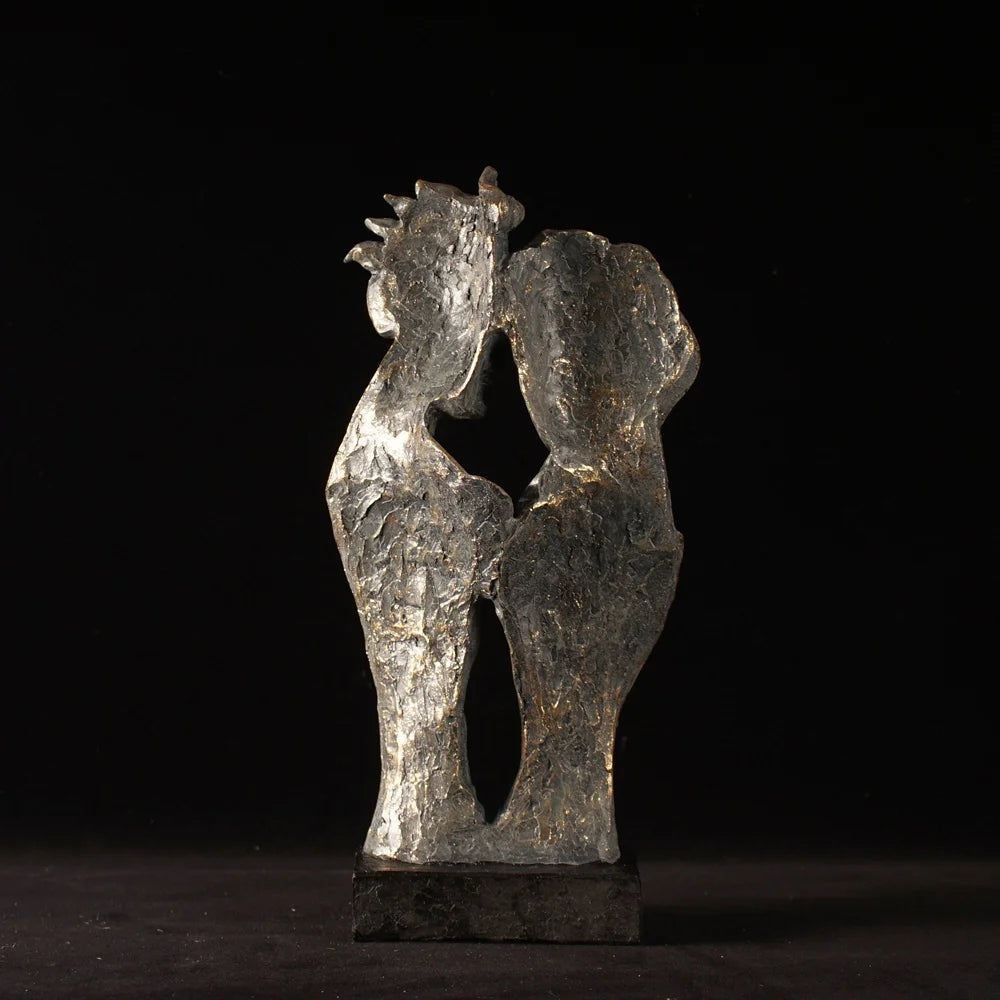 Resin Abstract Couple Sculptures Lovers Statue Home Living Room Tabletop Decoration